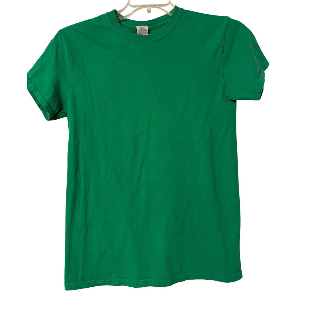 Gildan Heavy Cotton Green T-Shirt Basic Everyday Tee Kids Size Small‎